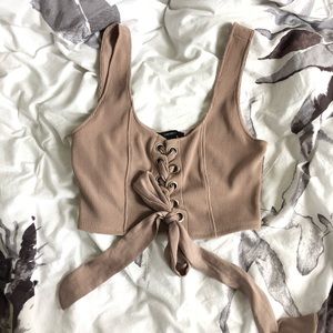 Lace Up Crop Top